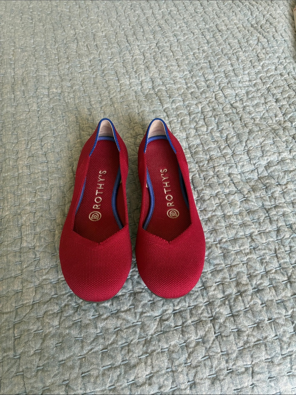 Rothy's Cherry Red Knit Slip-On Flats